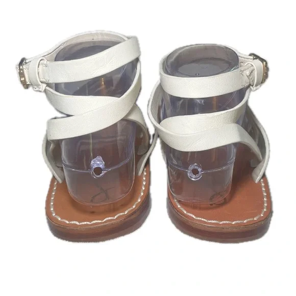 Sam Edelman Meriai Leather Strappy Sandals Ivory Size 7.5 - Picture 3 of 9